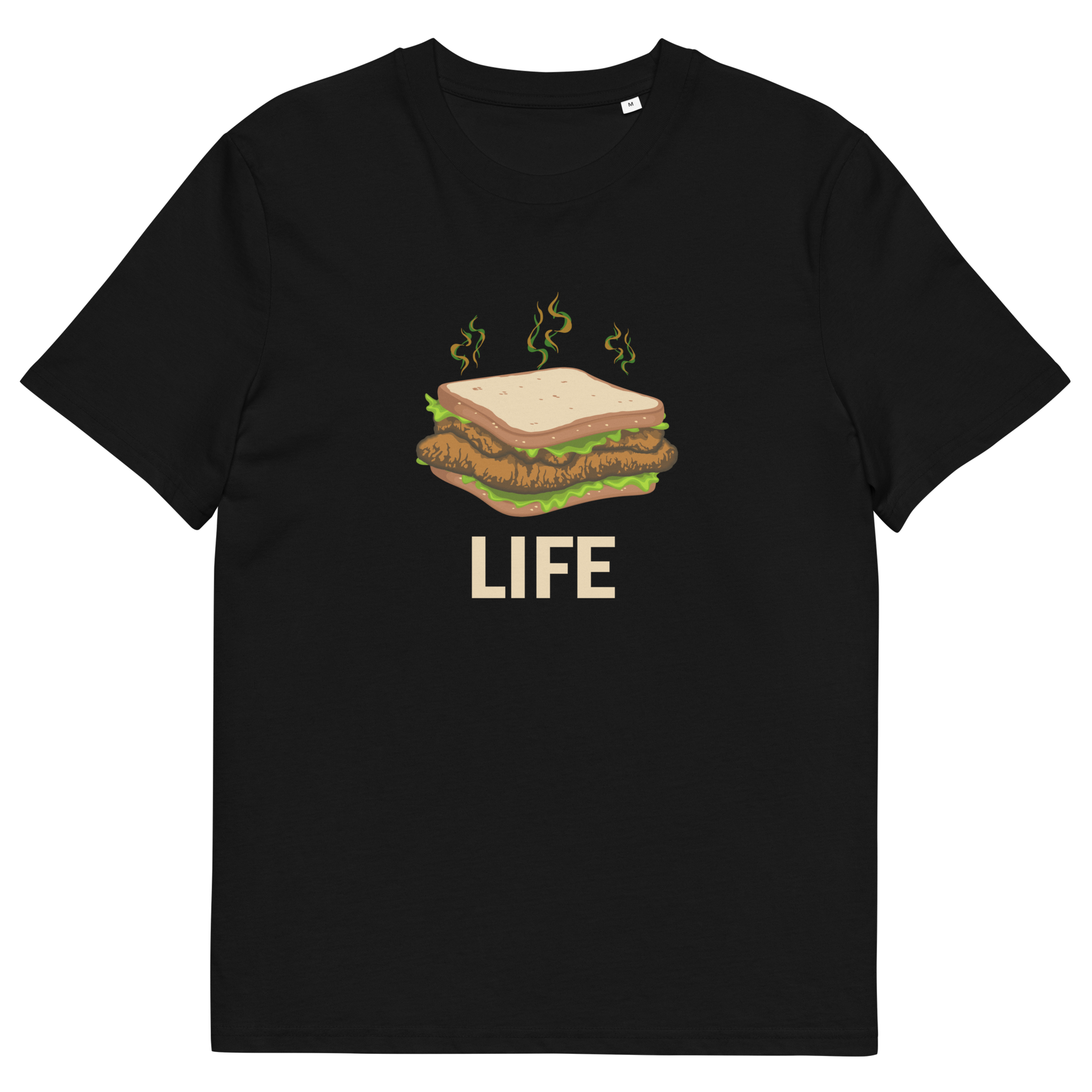 Black t shirt. This broken society t shirt is for the more pessimistic of urban art lovers. A funny design for those days when you feel that life is just a dog shit sandwich. Made from 100% organic ring-spun cotton, these social issues t shirts are unisex, high quality, super comfy, and best of all, eco-friendly.