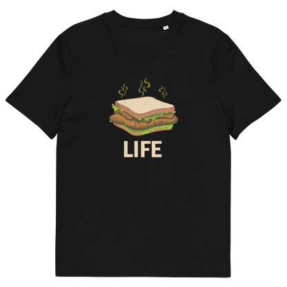 Black t shirt. This broken society t shirt is for the more pessimistic of urban art lovers. A funny design for those days when you feel that life is just a dog shit sandwich. Made from 100% organic ring-spun cotton, these social issues t shirts are unisex, high quality, super comfy, and best of all, eco-friendly.