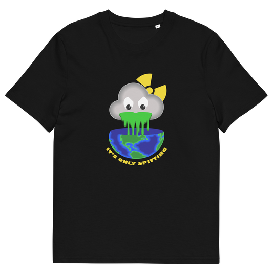 Black t shirt. A sarcastic save the environment t-shirt. We can pretend we're not having a climate crisis but we'll pay for it later. This unique design is a dig at actionless optimism. Made from 100% organic ring-spun cotton, this global warming t shirt design is unisex, high-quality, super comfy, and best of all, eco-friendly.