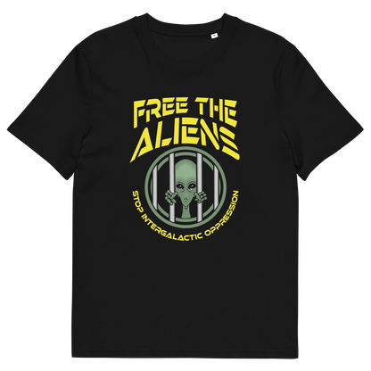 Black t shirt. This funny alien t shirt alludes to there being more than just UFO crashes that we are not being told about. With all these alien sightings they must detaining them somewhere ! Made from 100% organic ring-spun cotton, this conspiracy theory t shirt is unisex, high-quality, super comfy, and best of all, eco-friendly.
