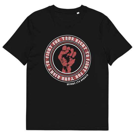 Black t shirt. A civil rights t shirt reminding us not to take our freedom for granted. Fight for your right to demonstrate before it's made illegal. Made from 100% organic ring-spun cotton, this anti establishment t shirt is unisex, high-quality, super comfy, and best of all, eco-friendly.