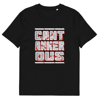 A black t-shirt with a "CANTANKEROUS" logo.