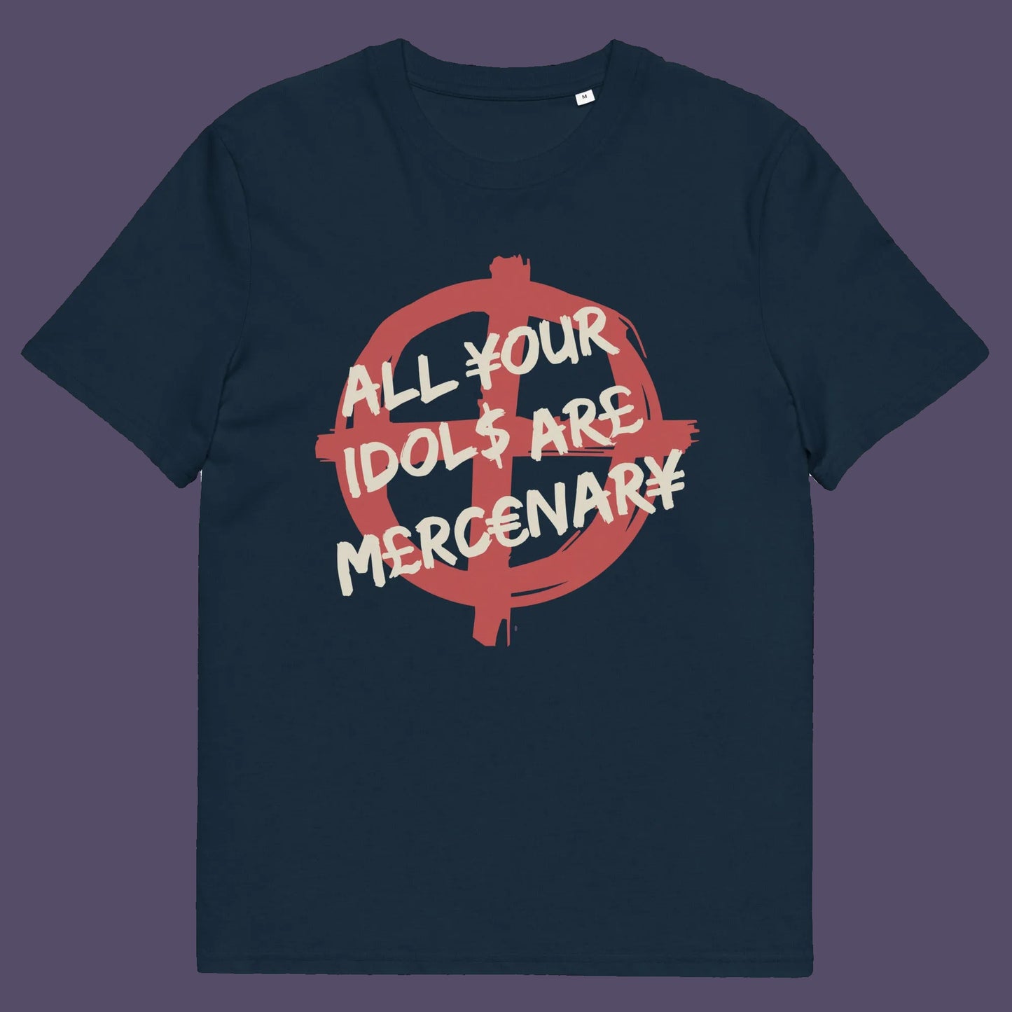 French navy t shirt. This broken society t shirt shows the dark side of capitalism. Why are we looking up to people that put money before integrity, what is it we admire, their bank accounts ? Are there any products that celebrities or sports personalities wouldn't sell ? Made from 100% organic ring-spun cotton, this anti capitalism t shirt is unisex, high-quality, super comfy, and best of all, eco-friendly.