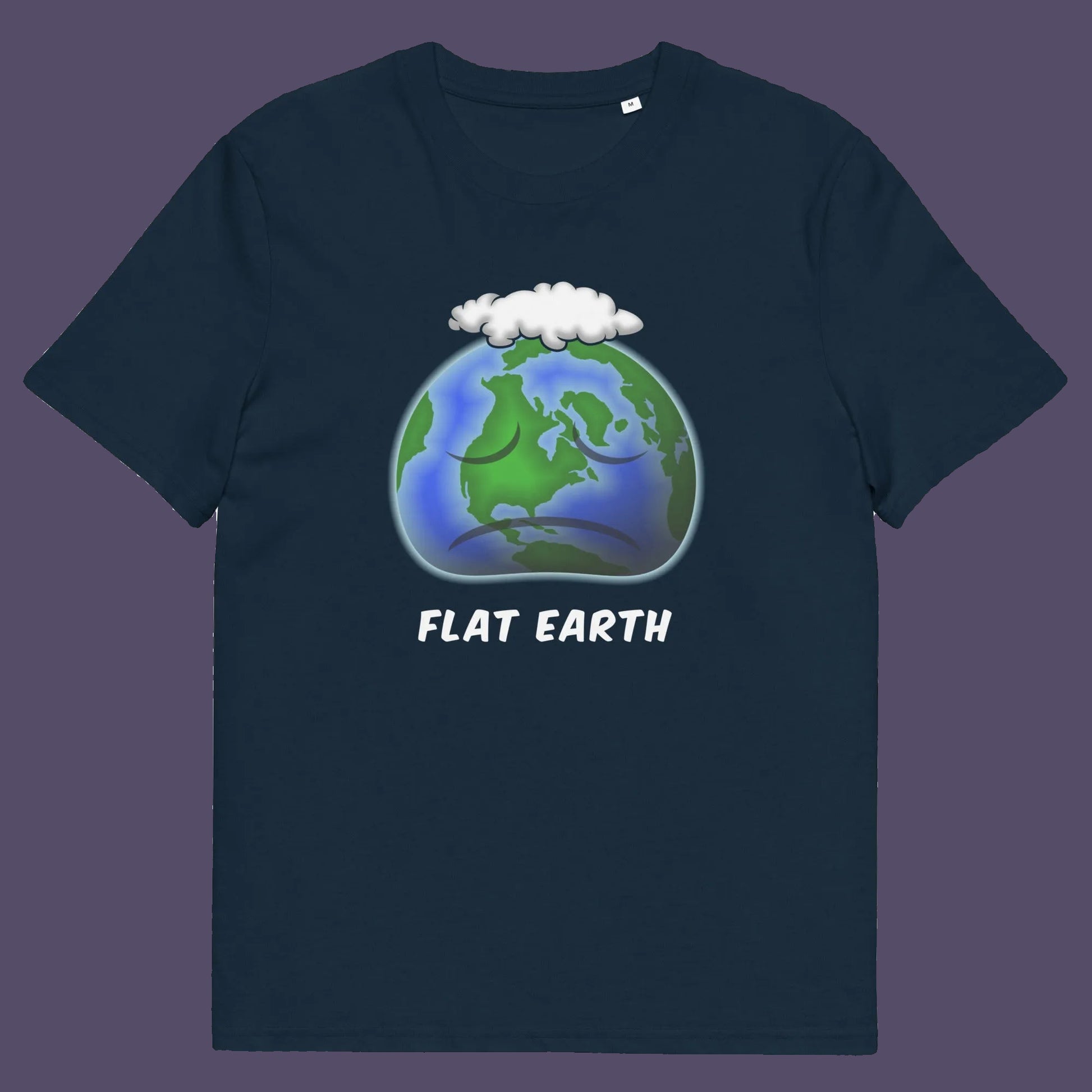 French navy t shirt. This funny conspiracy theorist t shirt plays on the idea of the earth being flat. Could it just be a little bored or depressed. Made from 100% organic ring-spun cotton, this funny flat earth conspiracy theory t shirt is unisex, high-quality, super comfy, and best of all, eco-friendly.