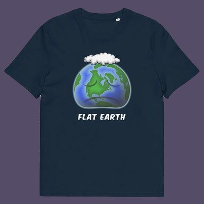 French navy t shirt. This funny conspiracy theorist t shirt plays on the idea of the earth being flat. Could it just be a little bored or depressed. Made from 100% organic ring-spun cotton, this funny flat earth conspiracy theory t shirt is unisex, high-quality, super comfy, and best of all, eco-friendly.