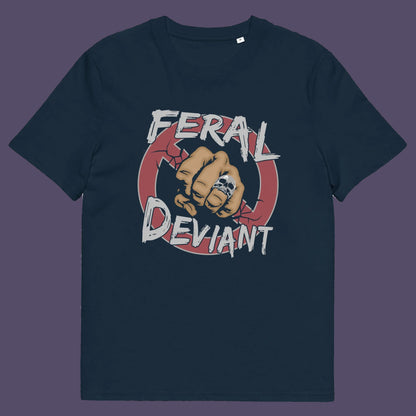 French navy t shirt. Non conformist t shirt design. stencil graffiti art for people who think boundaries stifle creativity, and rules are only guidelines. This alternative, anti establishment t-shirt is perfect for anyone who loves the wild and isn't domesticated. Made from 100% organic ring-spun cotton, this urban art t shirt is unisex, high-quality, super comfy, and best of all, eco-friendly.