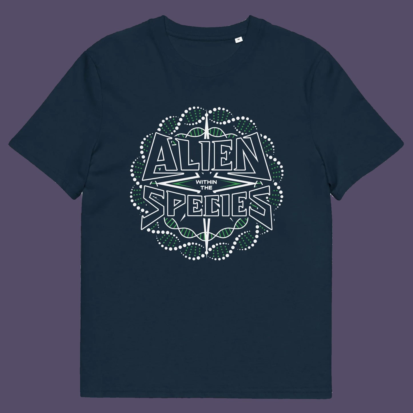 French navy t shirt. This non conformist t shirt expands the use of the word 'Alien'. This design is ideal for everyone that feels they don't truly relate to the rest of humankind and modern society. Made from 100% organic ring-spun cotton, this counter culture t-shirt is unisex, high-quality, super comfy, and best of all, eco-friendly.