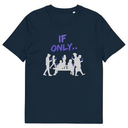 French navy t shirt. An anti mobile phone abuse t shirt in a stencil graffiti art design. Wouldn't it be a better world if people had something more mind expanding to be obsessed with other than a mobile phone. Made from 100% organic ring-spun cotton, this anti mobile phone abuse t shirt is unisex, high-quality, super comfy, and best of all, eco-friendly.
