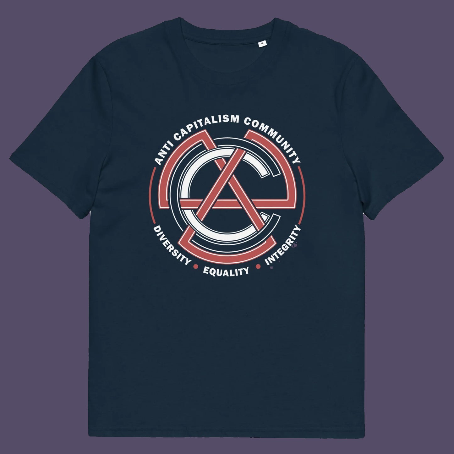 French navy t shirt. This anti establishment t shirt speaks out against capitalism and promotes diversity, equality and integrity. Capitalism is responsible for so many of societies problems, do not accept it. Join our community and be proud to wear the shirt. Made from 100% organic ring-spun cotton, this anti capitalist t shirt is unisex, high-quality, super comfy, and best of all, eco-friendly.