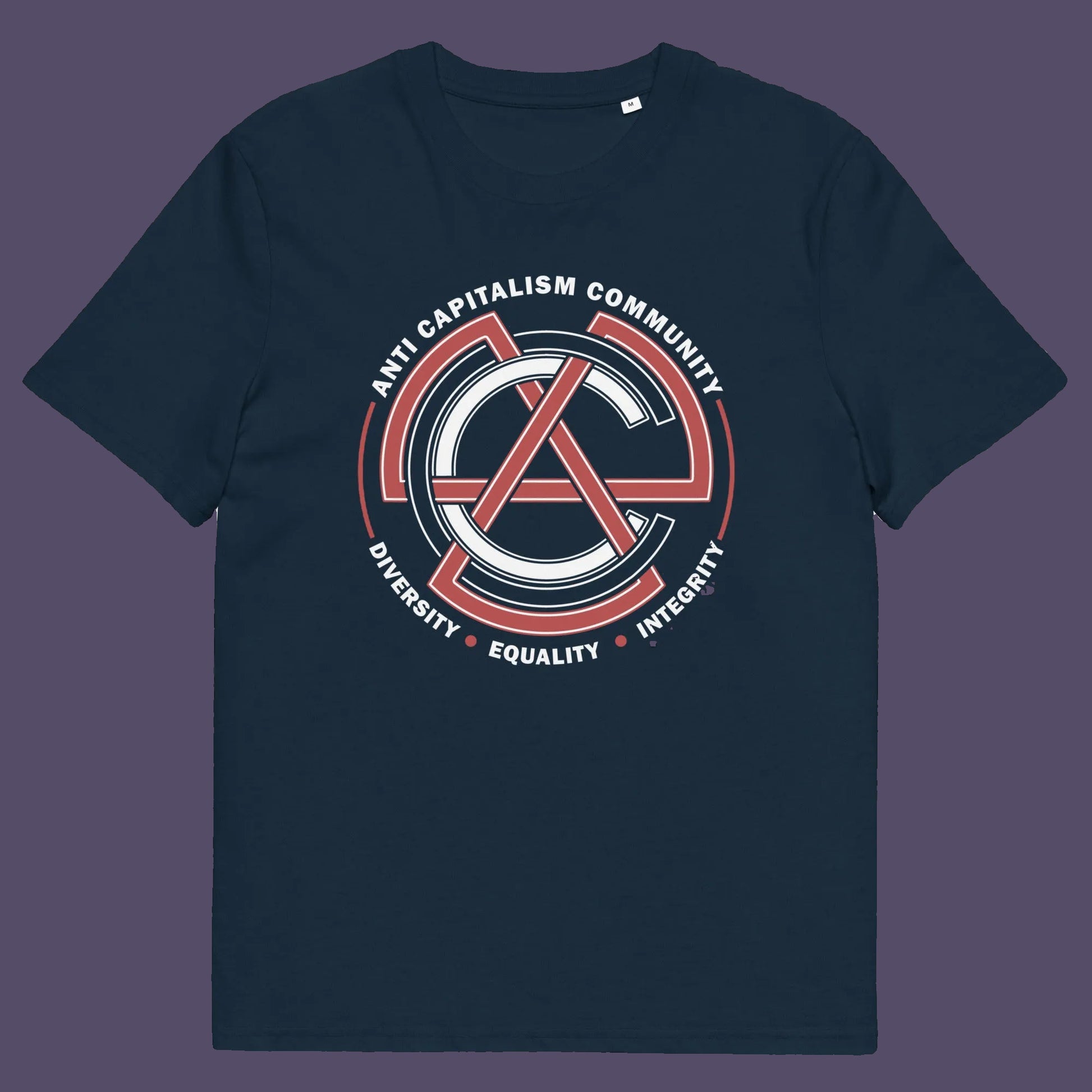 French navy t shirt. This anti establishment t shirt speaks out against capitalism and promotes diversity, equality and integrity. Capitalism is responsible for so many of societies problems, do not accept it. Join our community and be proud to wear the shirt. Made from 100% organic ring-spun cotton, this anti capitalist t shirt is unisex, high-quality, super comfy, and best of all, eco-friendly.