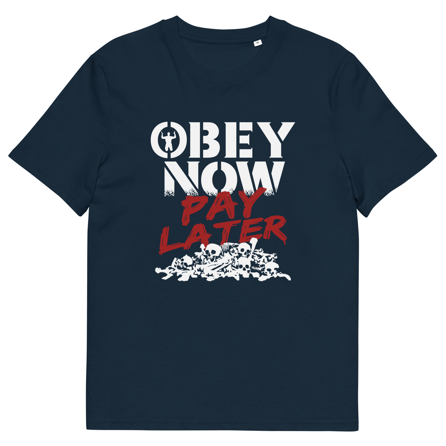 French navy t shirt. This broken society t shirt highlights our need to act against corruption. The longer we ignore and comply to a broken system now the more we will pay for it later. Made from 100% organic ring-spun cotton, this anti government t shirt is unisex, high-quality, super comfy, and best of all, eco-friendly.