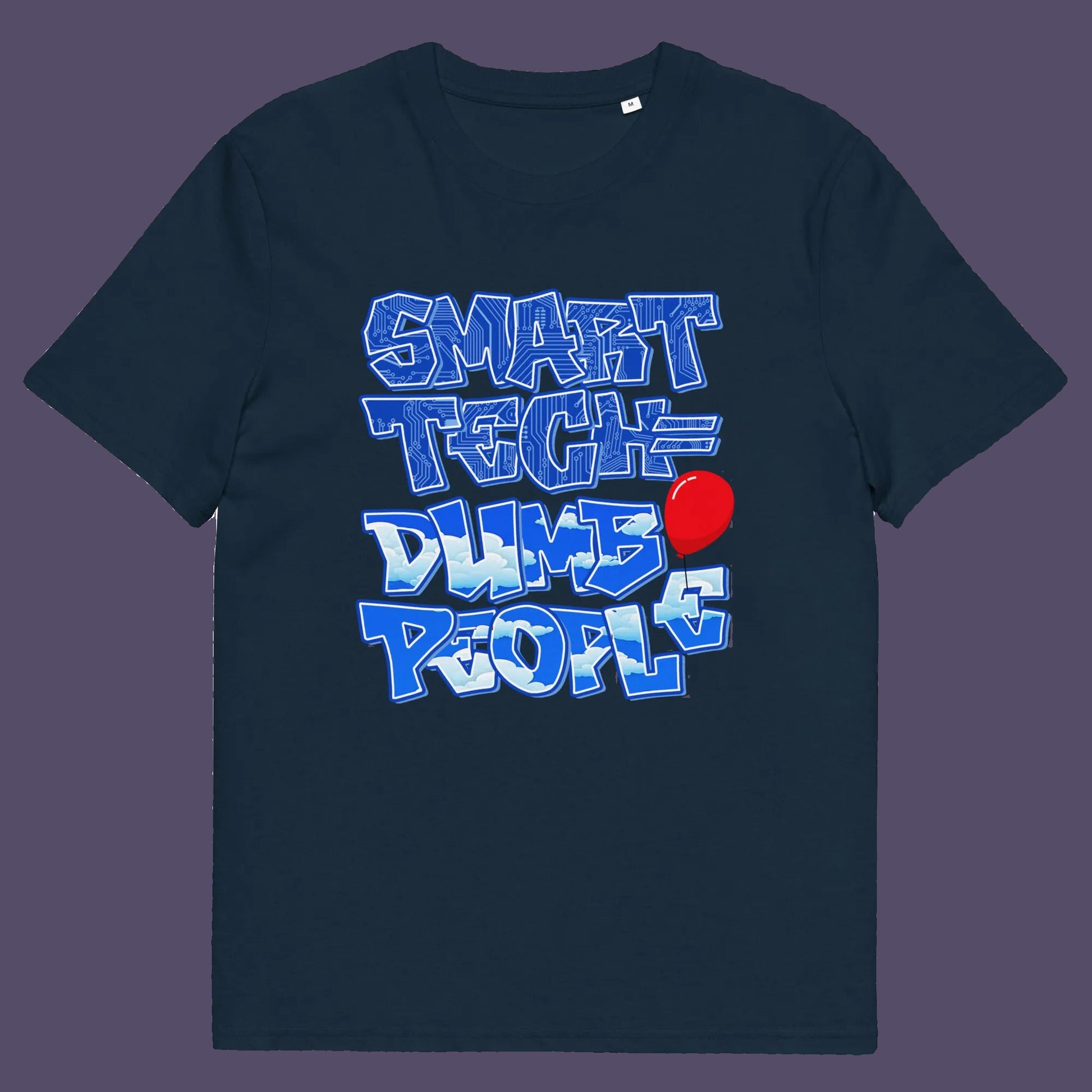 French navy t shirt. This anti ai t shirt design suggests that the smarter the technology gets the dumber the people become. This contemporary design is ideal if you like t shirts for intellectuals and would rather exercise your mind than rely on machinery to do your thinking for you. Made from 100% organic ring-spun cotton, this non conformist t shirt is unisex, high-quality, super comfy, and best of all, eco-friendly.