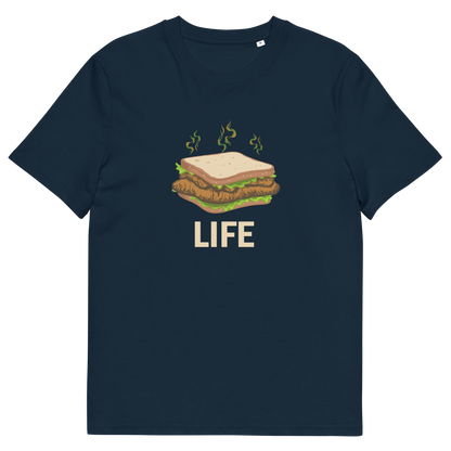 French navy t shirt. This broken society t shirt is for the more pessimistic of urban art lovers. A funny design for those days when you feel that life is just a dog shit sandwich. Made from 100% organic ring-spun cotton, these social issues t shirts are unisex, high quality, super comfy, and best of all, eco-friendly.