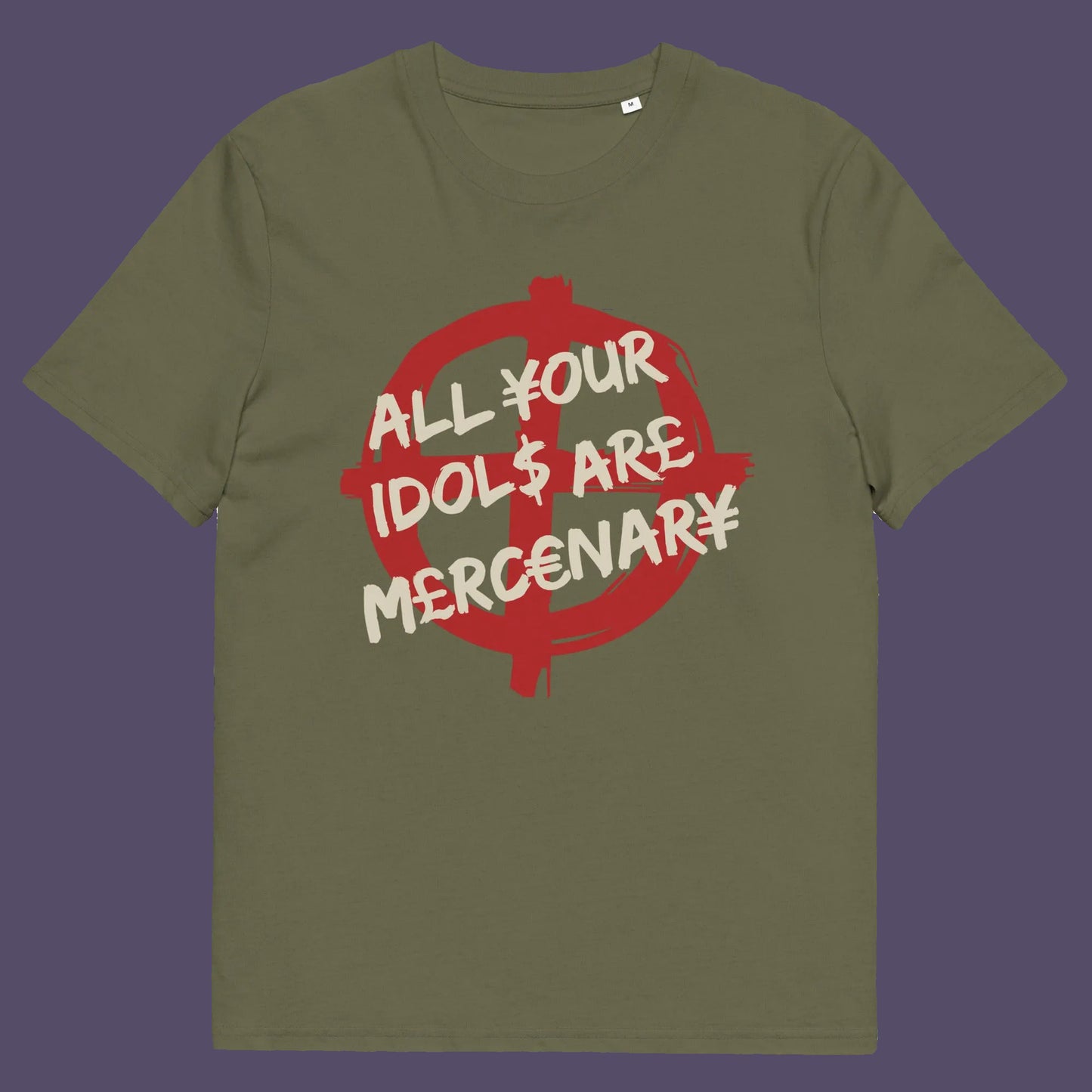 Khaki t shirt. This broken society t shirt shows the dark side of capitalism. Why are we looking up to people that put money before integrity, what is it we admire, their bank accounts ? Are there any products that celebrities or sports personalities wouldn't sell ? Made from 100% organic ring-spun cotton, this anti capitalism t shirt is unisex, high-quality, super comfy, and best of all, eco-friendly.