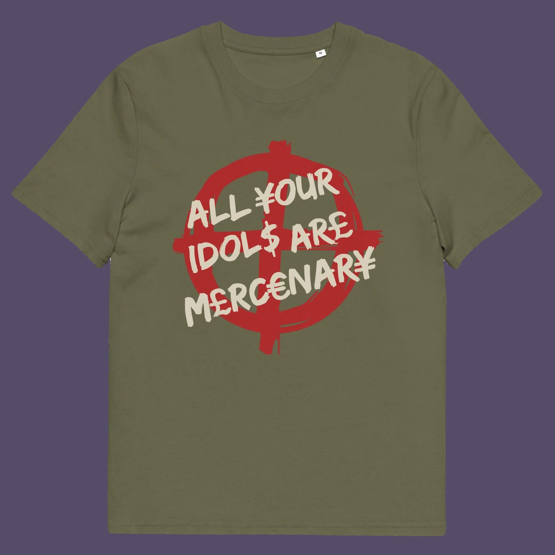 Khaki t shirt. This broken society t shirt shows the dark side of capitalism. Why are we looking up to people that put money before integrity, what is it we admire, their bank accounts ? Are there any products that celebrities or sports personalities wouldn't sell ? Made from 100% organic ring-spun cotton, this anti capitalism t shirt is unisex, high-quality, super comfy, and best of all, eco-friendly.