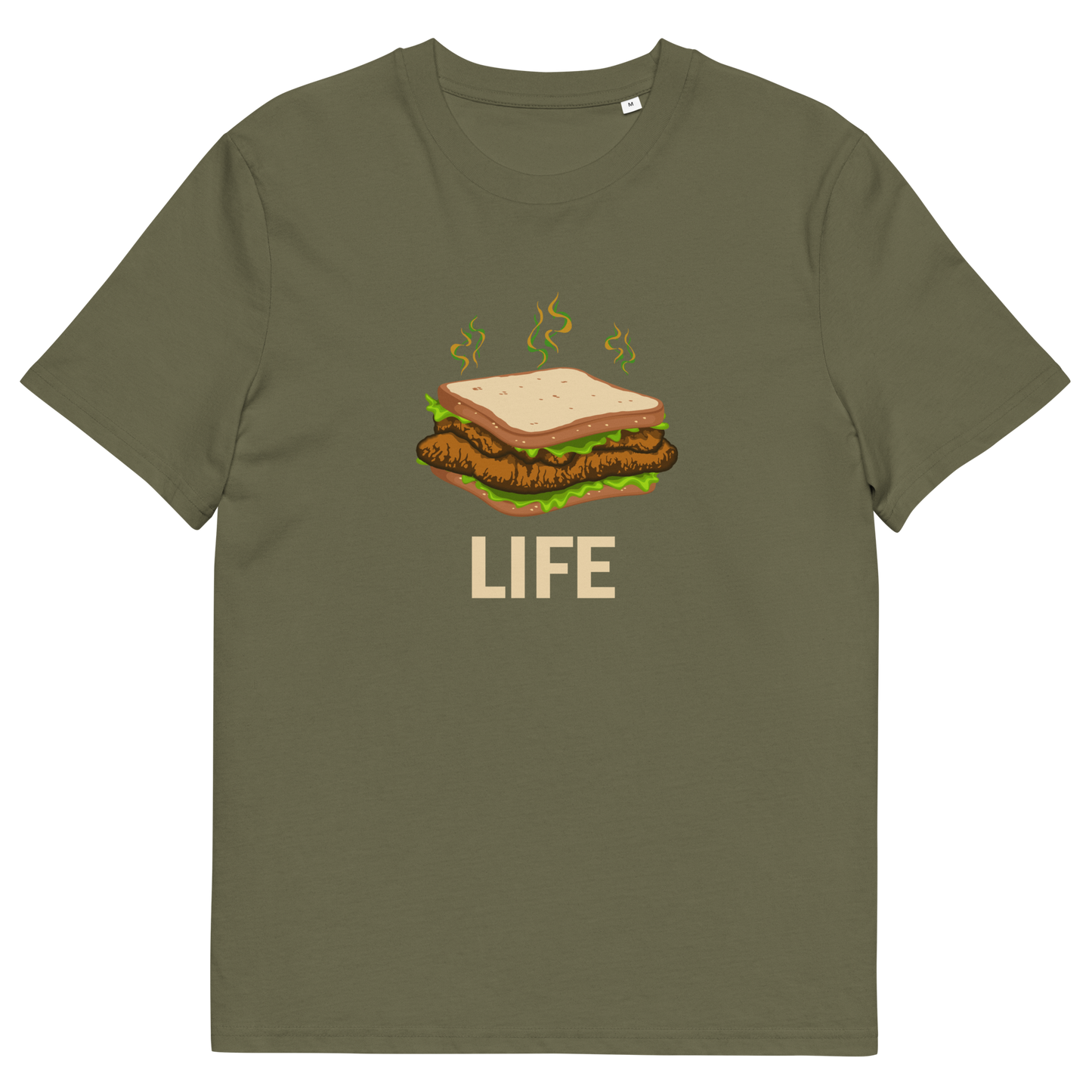 Khaki t shirt. This broken society t shirt is for the more pessimistic of urban art lovers. A funny design for those days when you feel that life is just a dog shit sandwich. Made from 100% organic ring-spun cotton, these social issues t shirts are unisex, high quality, super comfy, and best of all, eco-friendly.