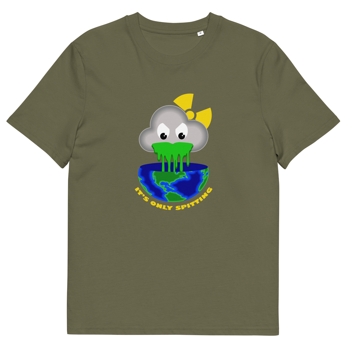Khaki t shirt. A sarcastic save the environment t-shirt. We can pretend we're not having a climate crisis but we'll pay for it later. This unique design is a dig at actionless optimism. Made from 100% organic ring-spun cotton, this global warming t shirt design is unisex, high-quality, super comfy, and best of all, eco-friendly.