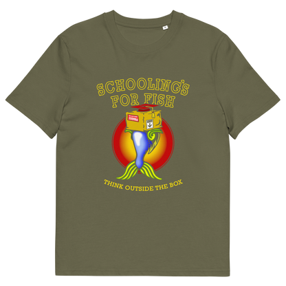 Khaki t shirt. This alternative education non conformist t shirt design conveys a feeling that we are not quite being taught the full picture by our educational system. Great choice for any disgruntled student. Made from 100% organic ring-spun cotton, this witty counter culture t shirt is unisex, high-quality, super comfy, and best of all, eco-friendly.