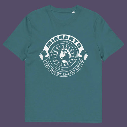 Stargazer t shirt. An anti racism t shirt showing support for migrants. If you believe that migrants help keep the gene pool fresh and encourage culture growth, or just believe there should be no borders, this migrant rights t shirt is for you. Made from 100% organic ring-spun cotton, this anti racism t shirt is unisex, high-quality, super comfy, and best of all, eco-friendly.