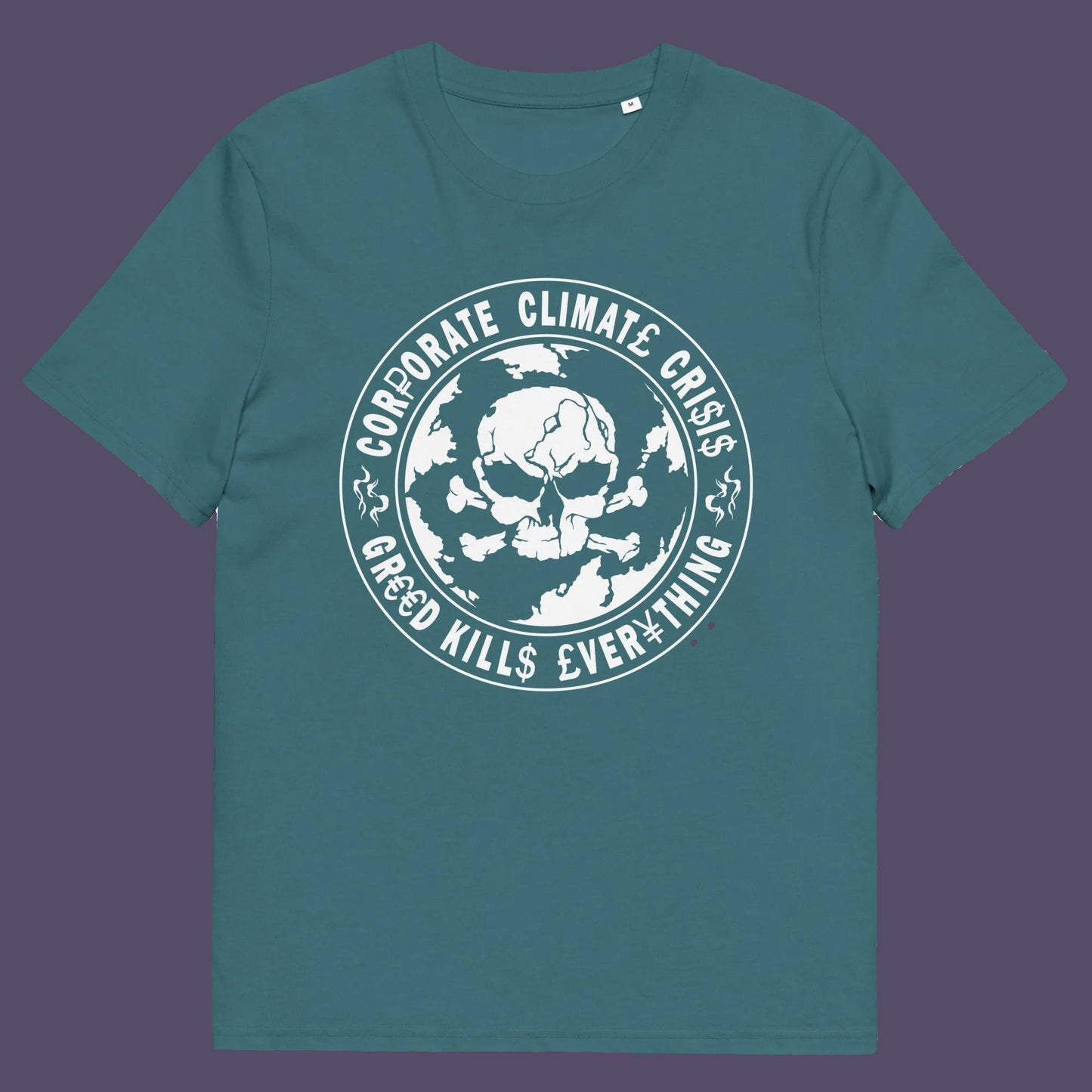 Stargazer t shirt. An anti corporate t shirt encouraging social awareness and support to save our planet from corporate negligence. Make it clear you are no fool to where the climate problem blame should be placed with this original design. Made from 100% organic ring-spun cotton, this save the world t shirt is unisex, high-quality, super comfy, and best of all, eco-friendly.