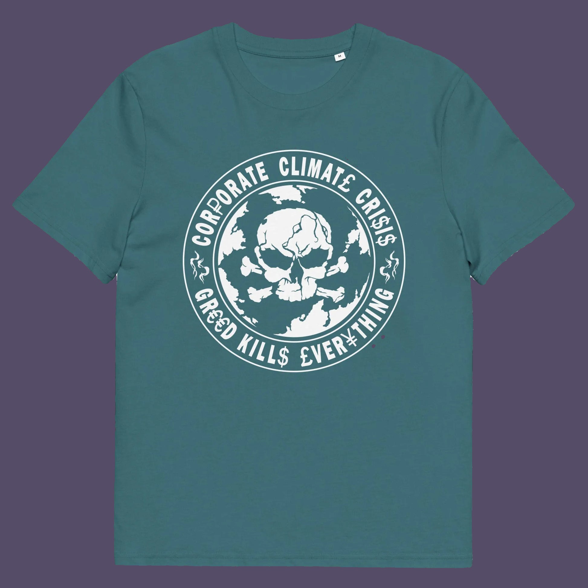 Stargazer t shirt. An anti corporate t shirt encouraging social awareness and support to save our planet from corporate negligence. Make it clear you are no fool to where the climate problem blame should be placed with this original design. Made from 100% organic ring-spun cotton, this save the world t shirt is unisex, high-quality, super comfy, and best of all, eco-friendly.