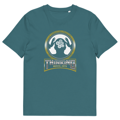 Stargazer t shirt. A sign of the times t shirt suggesting independent thinking is a forgotten art since we let machines think for us. Promote independent thinking with this some what sarcastic t-shirt. Made from 100% organic ring-spun cotton, this urban art t shirt is unisex, high-quality, super comfy, and best of all, eco-friendly.