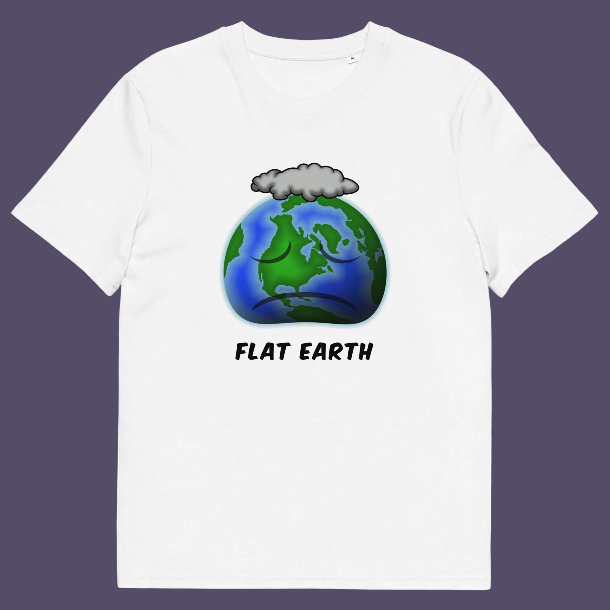 White t shirt. This funny conspiracy theorist t shirt plays on the idea of the earth being flat. Could it just be a little bored or depressed. Made from 100% organic ring-spun cotton, this funny flat earth conspiracy theory t shirt is unisex, high-quality, super comfy, and best of all, eco-friendly.