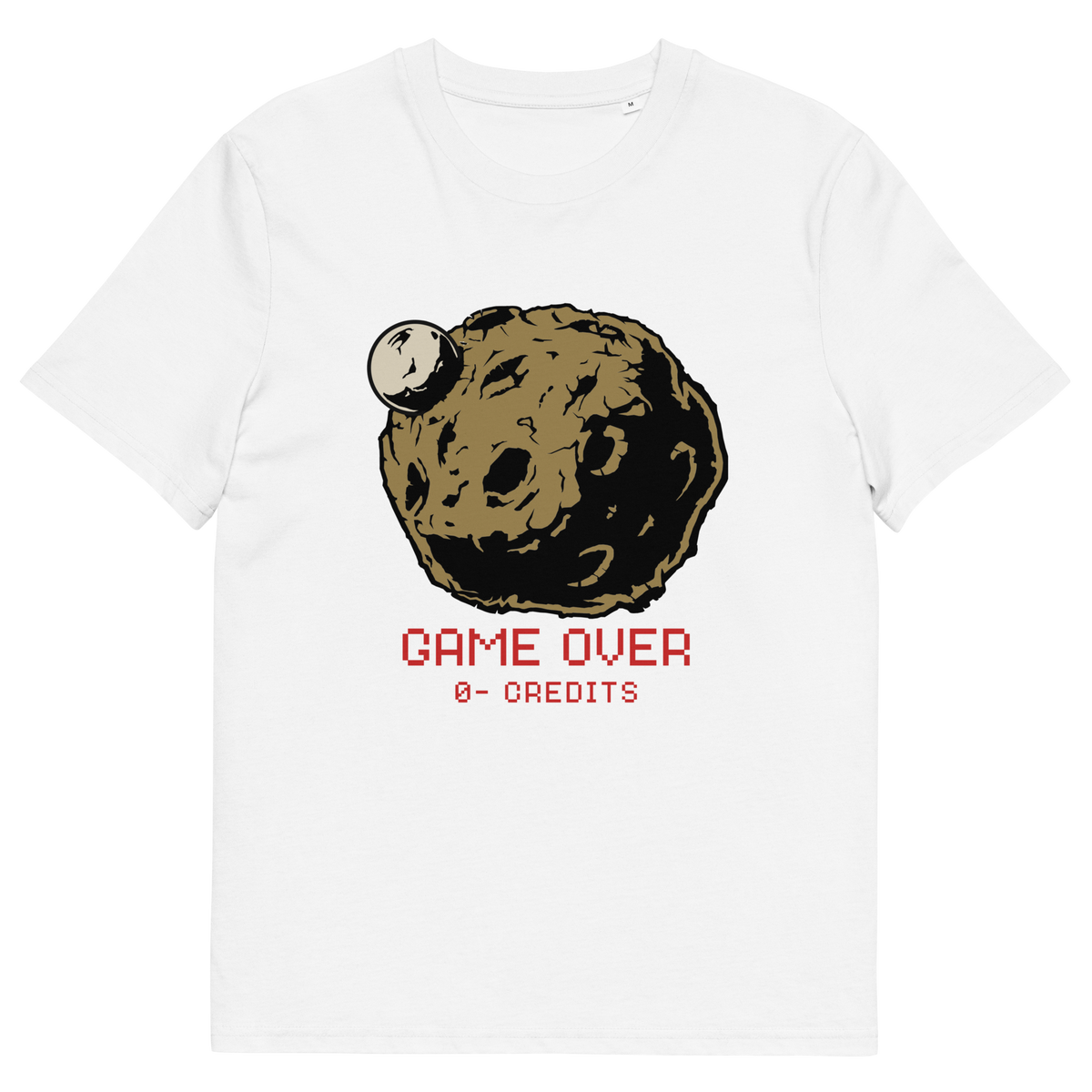 White T-shirt with a dead planet design and "GAME OVER" text.