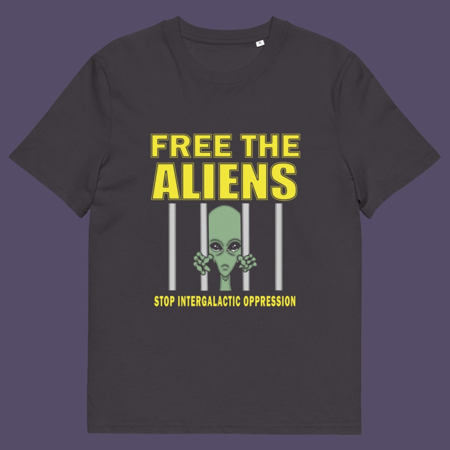 With all these alien sightings they must detaining them somewhere ! Made from 100% organic ring-spun cotton, this unisex t-shirt is a total must-have. It's high-quality, super comfy, and best of all—eco-friendly.