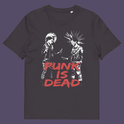 Punks on smart phones, NO! Punk is dead. Made from 100% organic ring-spun cotton, this unisex t-shirt is a total must-have. It's high-quality, super comfy, and best of all—eco-friendly.