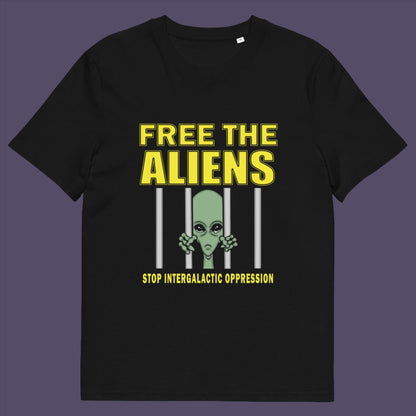 With all these alien sightings they must detaining them somewhere ! Made from 100% organic ring-spun cotton, this unisex t-shirt is a total must-have. It's high-quality, super comfy, and best of all—eco-friendly.