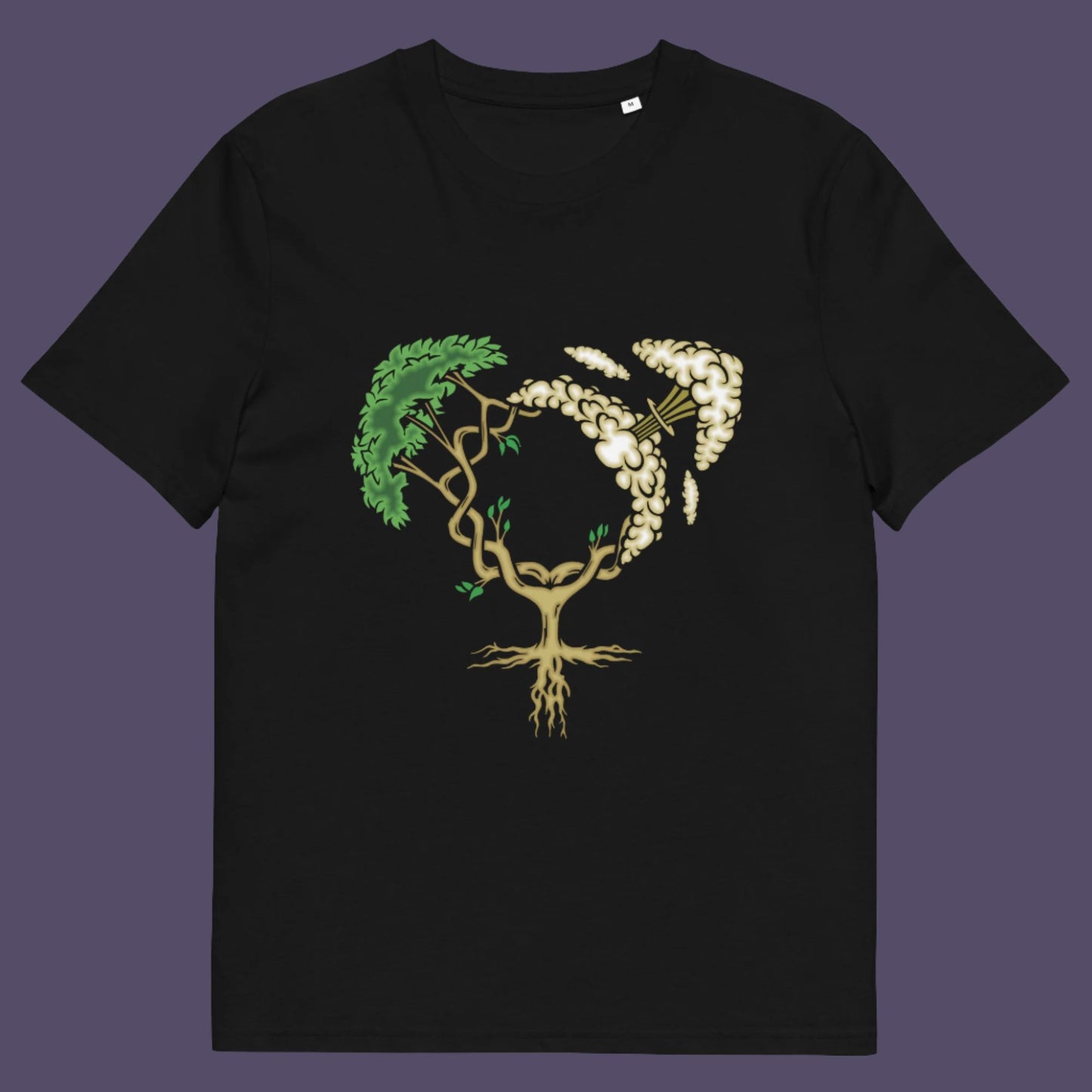 This design pays homage to women and highlights how most destructive elements of mankind come from men. Women create life, men destroy it. Made from 100% organic ring-spun cotton, this unisex t-shirt is a total must-have. It's high-quality, super comfy, and best of all—eco-friendly.