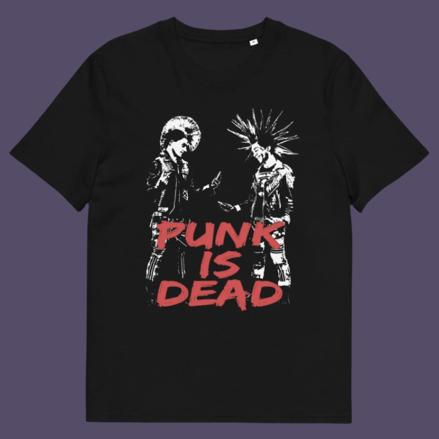 Punks on smart phones, NO! Punk is dead. Made from 100% organic ring-spun cotton, this unisex t-shirt is a total must-have. It's high-quality, super comfy, and best of all—eco-friendly.