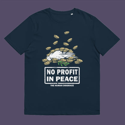 A cynical view of why peace has never really been an option and what big business it has become. Made from 100% organic ring-spun cotton, this unisex t-shirt is a total must-have. It's high-quality, super comfy, and best of all—eco-friendly.