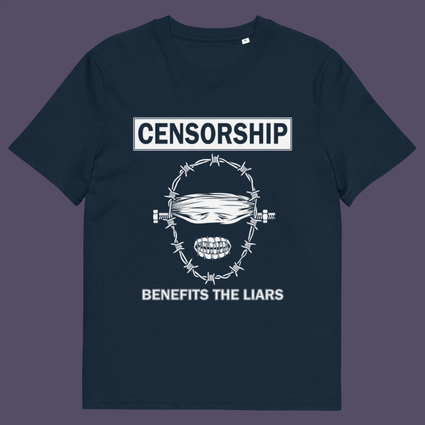 Lies and censorship go hand in hand as tools of control and manipulation. Made from 100% organic ring-spun cotton, this unisex t-shirt is a total must-have. It's high-quality, super comfy, and best of all—eco-friendly.