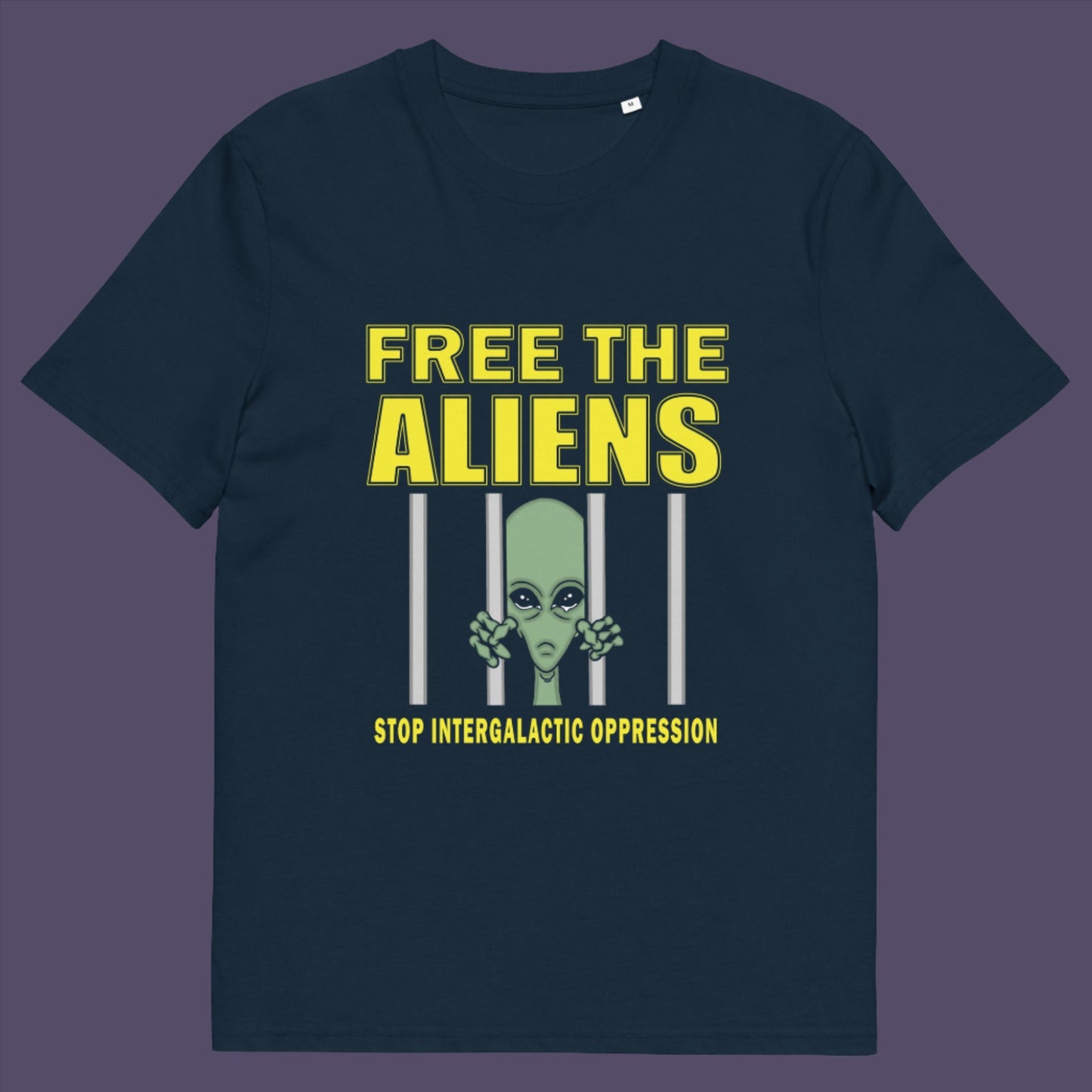 With all these alien sightings they must detaining them somewhere ! Made from 100% organic ring-spun cotton, this unisex t-shirt is a total must-have. It's high-quality, super comfy, and best of all—eco-friendly.