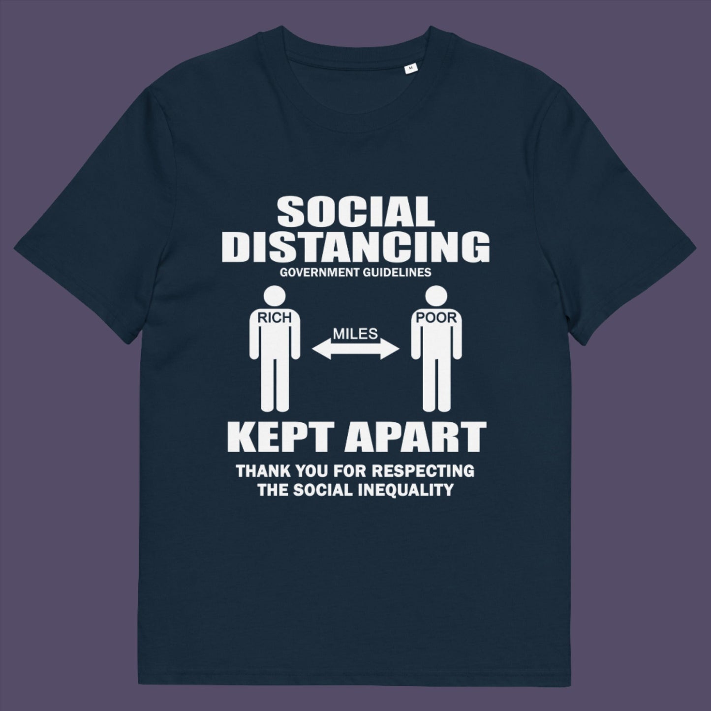 This design represents a much older form of social distancing in our society. Made from 100% organic ring-spun cotton, this unisex t-shirt is a total must-have. It's high-quality, super comfy, and best of all—eco-friendly.