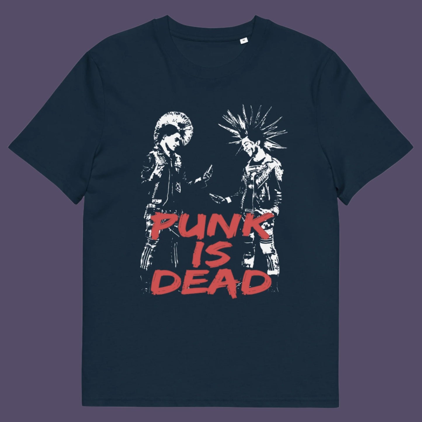 Punks on smart phones, NO! Punk is dead. Made from 100% organic ring-spun cotton, this unisex t-shirt is a total must-have. It's high-quality, super comfy, and best of all—eco-friendly.