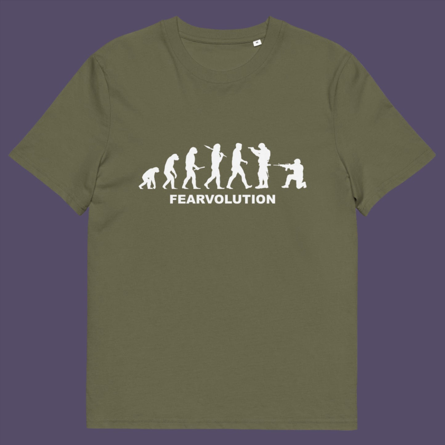 Fear will only hold back our evolution and unfortunately there is way too much of it around. Made from 100% organic ring-spun cotton, this unisex t-shirt is a total must-have. It's high-quality, super comfy, and best of all—eco-friendly.