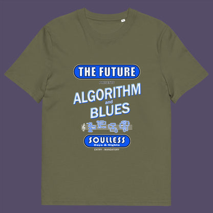 This design is a play on an old music poster and a joke of what the future may hold in a world that is decided on algorithms  Made from 100% organic ring-spun cotton, this unisex t-shirt is a total must-have. It's high-quality, super comfy, and best of all—eco-friendly.