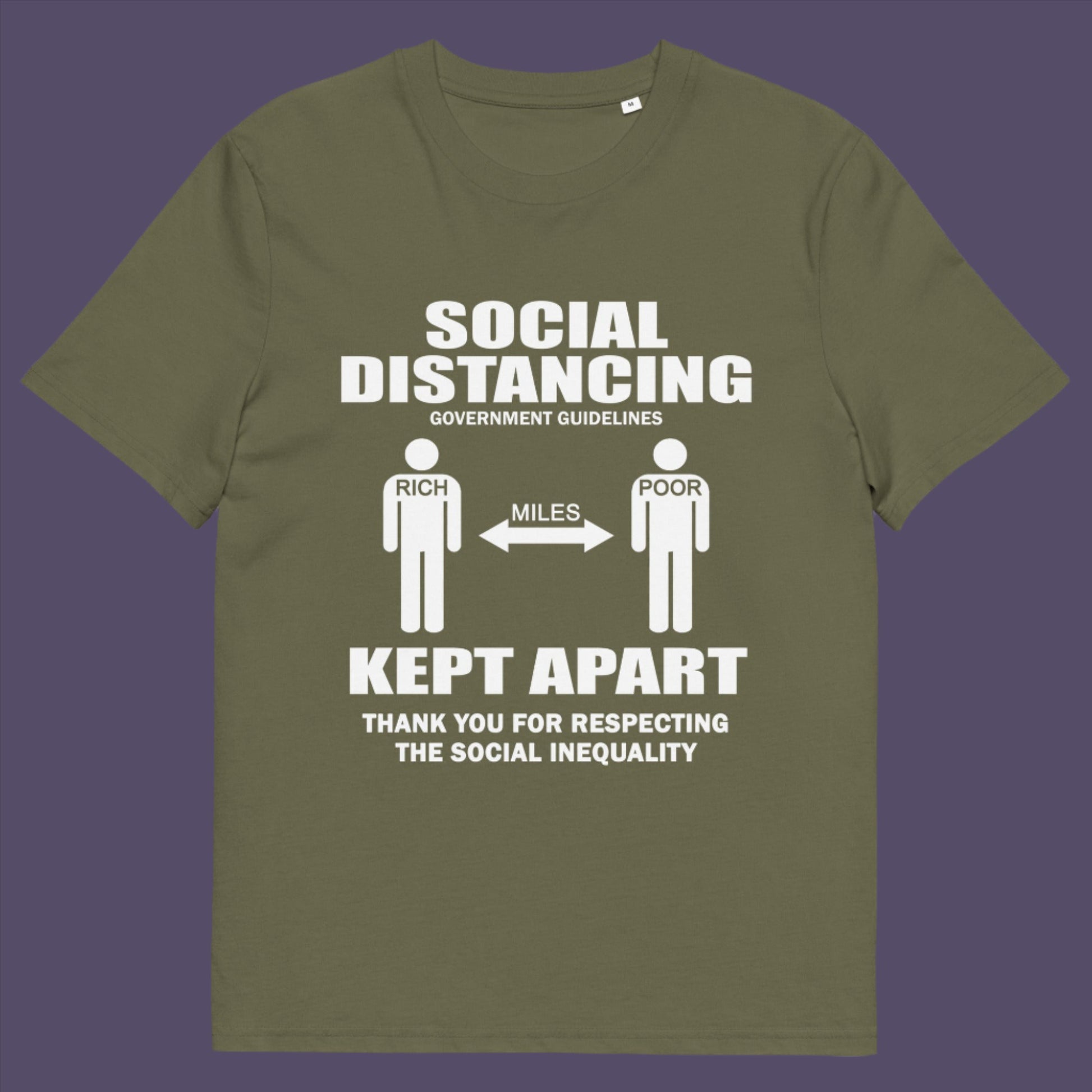 This design represents a much older form of social distancing in our society. Made from 100% organic ring-spun cotton, this unisex t-shirt is a total must-have. It's high-quality, super comfy, and best of all—eco-friendly.