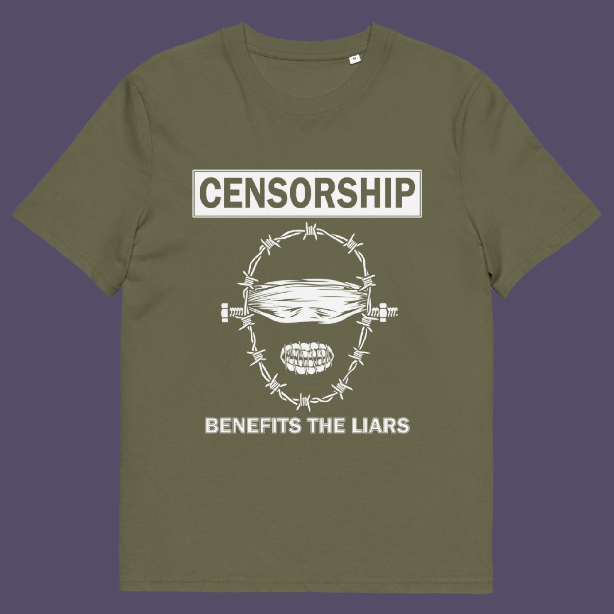 Lies and censorship go hand in hand as tools of control and manipulation. Made from 100% organic ring-spun cotton, this unisex t-shirt is a total must-have. It's high-quality, super comfy, and best of all—eco-friendly.