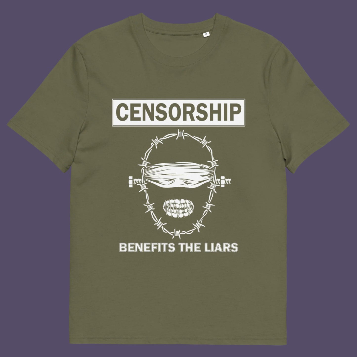 Lies and censorship go hand in hand as tools of control and manipulation. Made from 100% organic ring-spun cotton, this unisex t-shirt is a total must-have. It's high-quality, super comfy, and best of all—eco-friendly.