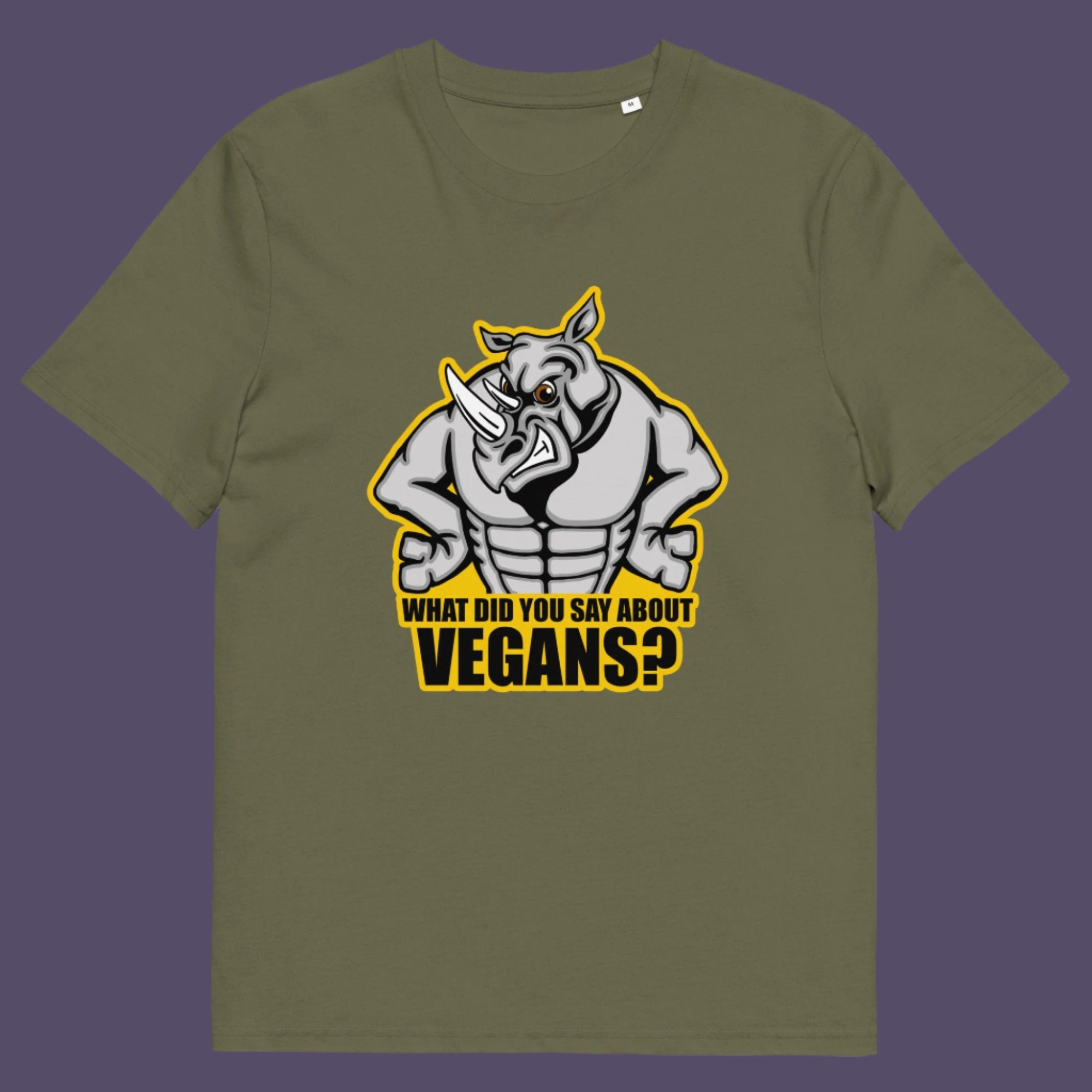 What did you say about Vegans ? There is a misconception that most vegans are skinny or unhealthy. Made from 100% organic ring-spun cotton, this unisex t-shirt is a total must-have. It's high-quality, super comfy, and best of all—eco-friendly.