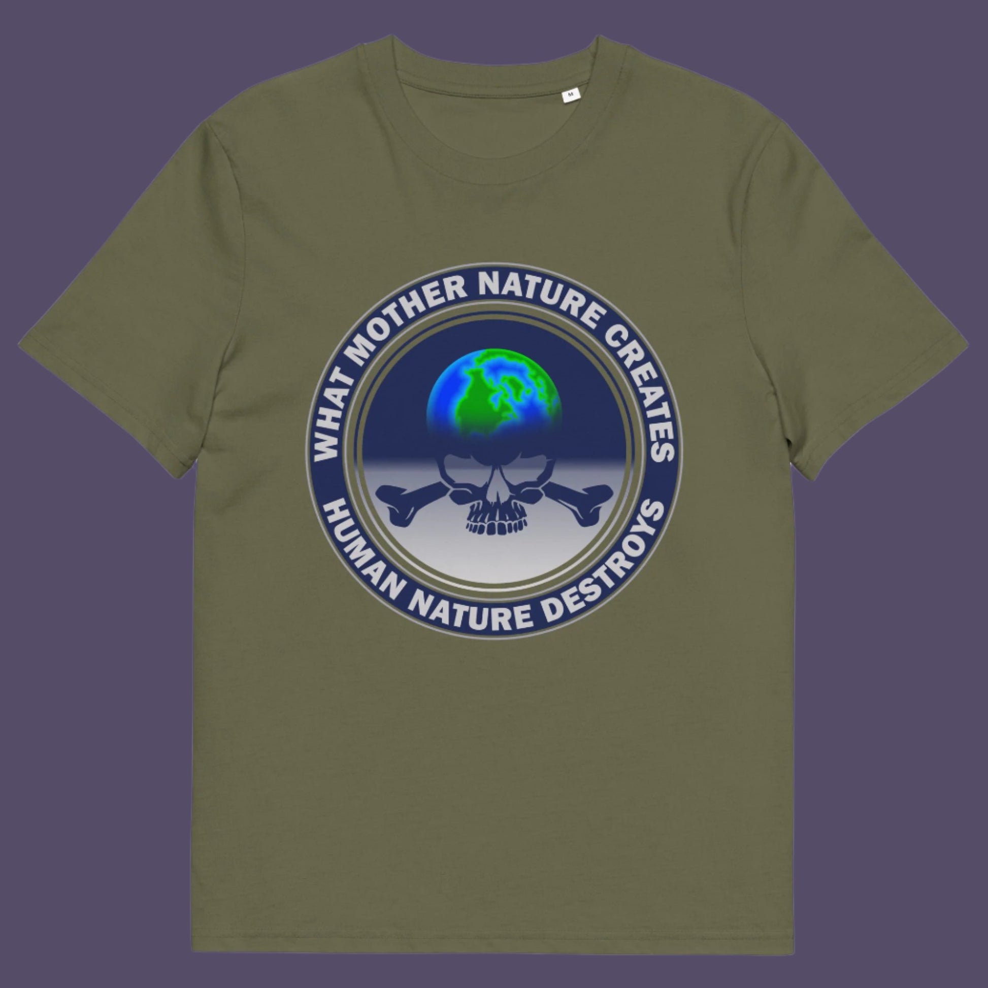 Mother Nature Vs Human Nature. Is it a contest or can they live together ? Made from 100% organic ring-spun cotton, this unisex t-shirt is a total must-have. It's high-quality, super comfy, and best of all—eco-friendly.