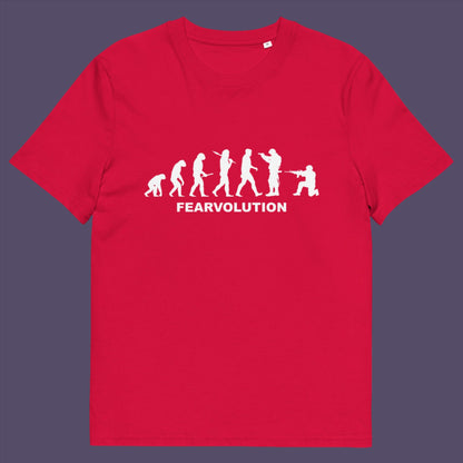 Fear will only hold back our evolution and unfortunately there is way too much of it around. Made from 100% organic ring-spun cotton, this unisex t-shirt is a total must-have. It's high-quality, super comfy, and best of all—eco-friendly.