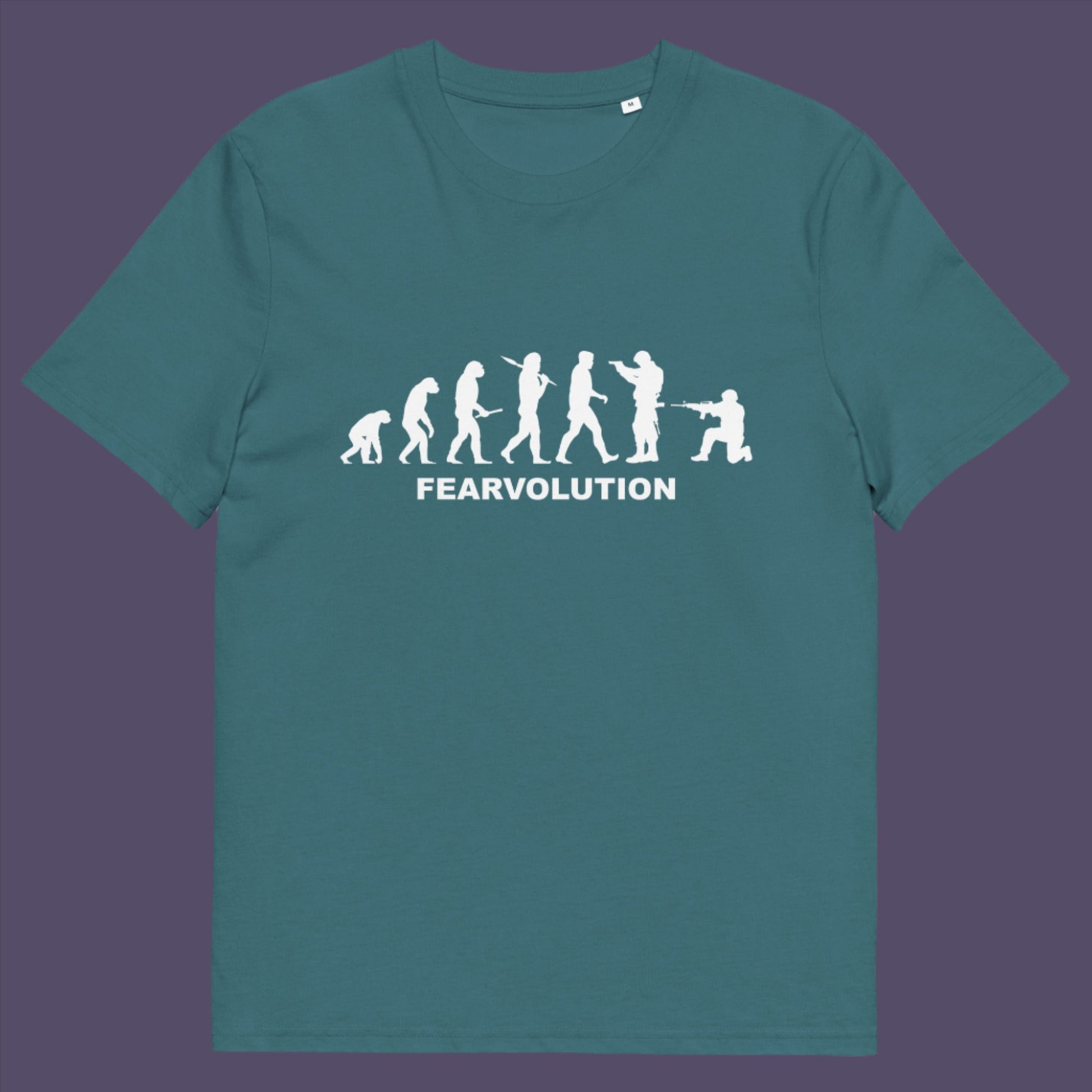 Fear will only hold back our evolution and unfortunately there is way too much of it around. Made from 100% organic ring-spun cotton, this unisex t-shirt is a total must-have. It's high-quality, super comfy, and best of all—eco-friendly.