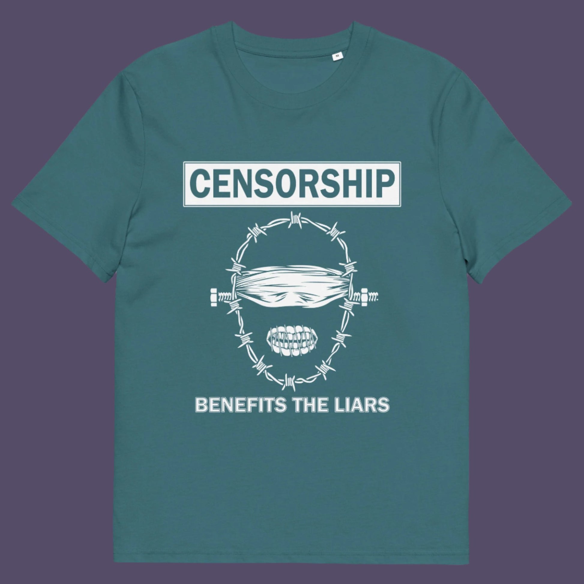 Lies and censorship go hand in hand as tools of control and manipulation. Made from 100% organic ring-spun cotton, this unisex t-shirt is a total must-have. It's high-quality, super comfy, and best of all—eco-friendly.