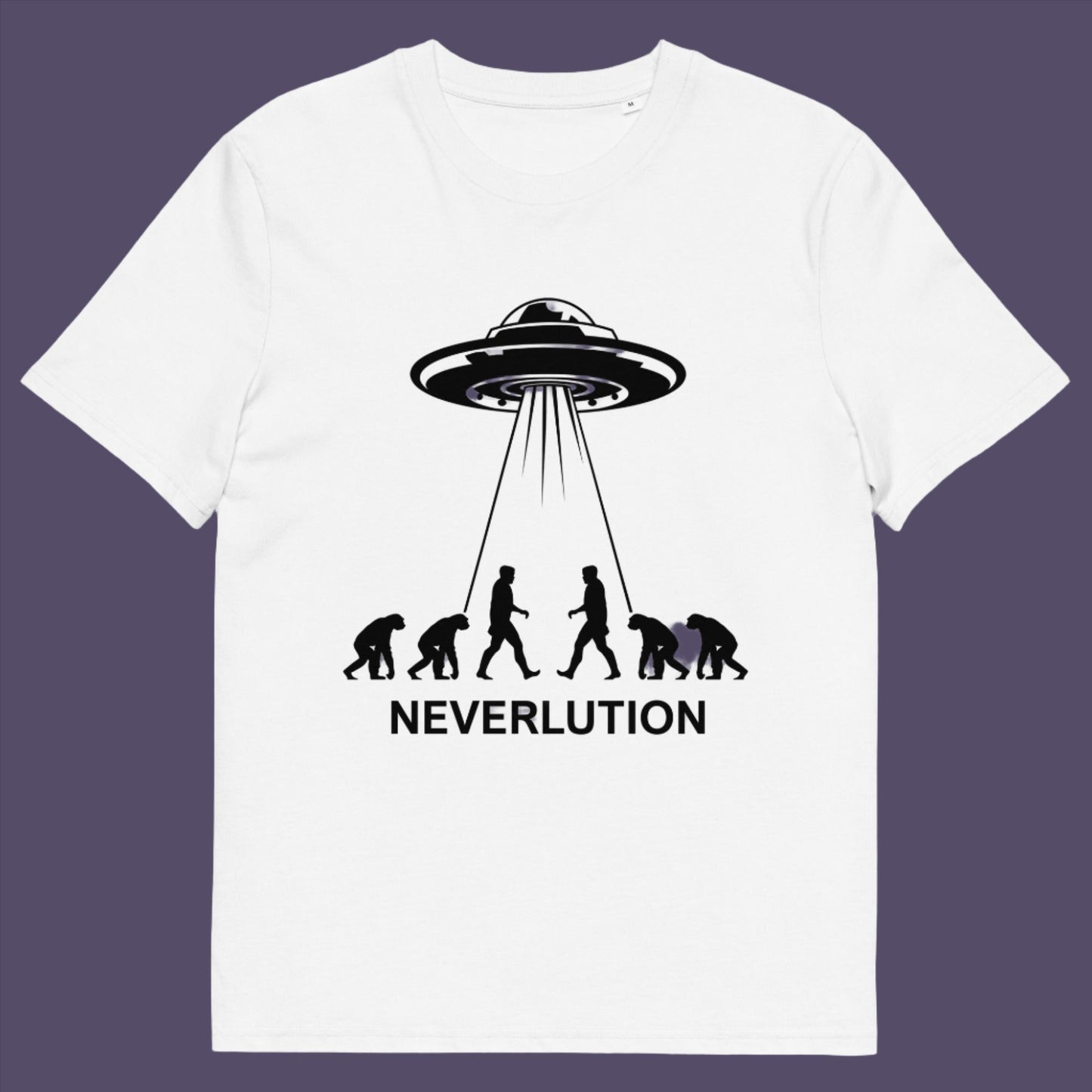 Did evolution never really happen the way we are told and is there a more intergalactic and colourful answer ? Made from 100% organic ring-spun cotton, this unisex t-shirt is a total must-have. It's high-quality, super comfy, and best of all—eco-friendly.