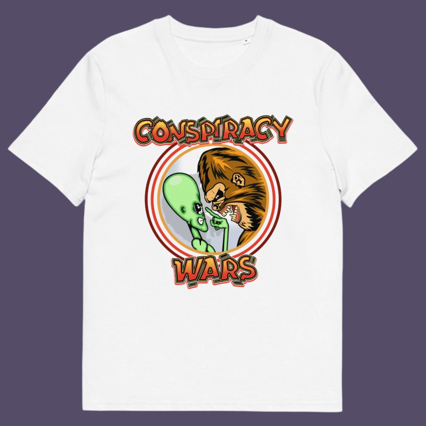 Conspiracy style death match or Kings of conspiracy face off. Made from 100% organic ring-spun cotton, this unisex t-shirt is a total must-have. It's high-quality, super comfy, and best of all—eco-friendly.